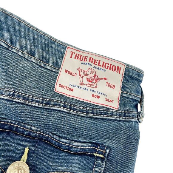 True Religion Jennie Short Mid Rise Curvy Flap Shorts Size 31 - Picture 4 of 6